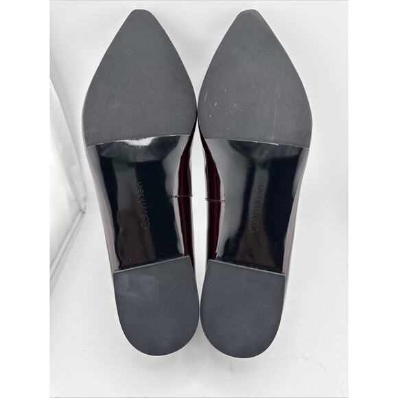 Calvin Klein Women’s Elin Oxblood Patent Leather Pointed Shoes Flats Sz 9 M NWB - Picture 7 of 10